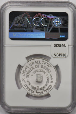 Israel 2002 New Sheqel silver NGC MS 69 Tower Of Babel NG1530 combine shipping