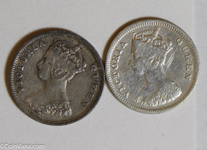 Hong Kong 1885 /1901 10 Cents silver  H0111 combine shipping