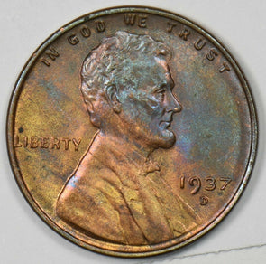 1937-D Lincoln Wheat Cent GEM BU Color U0420