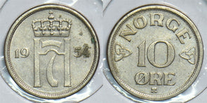 Norway 1954 10 Ore 153883 combine shipping