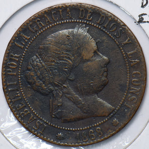 Spain 1868 5 Centimos 294867 combine shipping