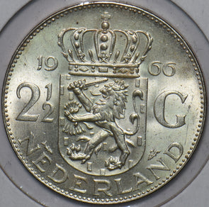 Netherlands 1966 2 1/2 Gulden 296571 combine shipping