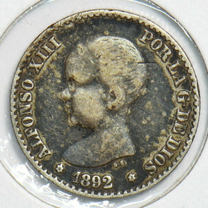Spain 1892 50 Centimos 298140 combine shipping