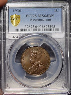 Canada 1936 New Foundland Cent PCGS MS64BN PC0664 combine shipping