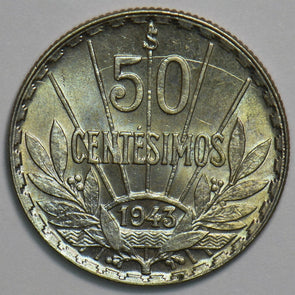 Uruguay 1943 50 Centesimos 298274 combine shipping
