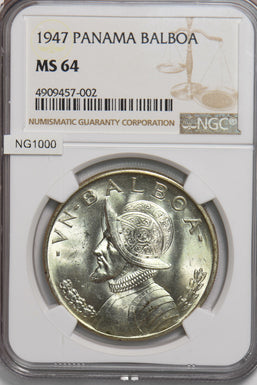 Panama 1947 Balboa NGC MS64 NG1000 combine shipping