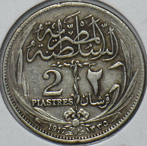 Egypt 1917 AH 1335 2 Piastres 195288 combine shipping
