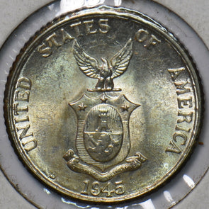 Philippines 1945 D 20 Centavos Eagle animal BU 490668 combine shipping
