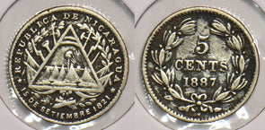 Nicaragua 1887 H 5 Centavos 199082 combine shipping