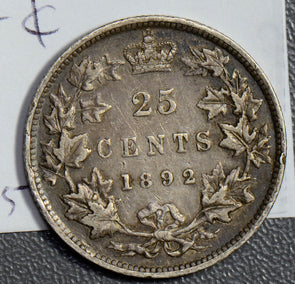 Canada 1892 25 Cents silver CA0257 combine shipping
