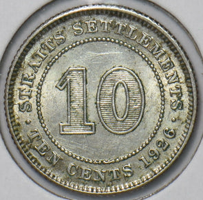 Straits Settlements 1926 10 Cents 296027 combine shipping