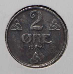 Norway 1944 2 Ore Lion animal  191108 combine shipping