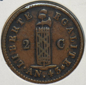 Haiti 1846 2 Centimes 297139 combine shipping