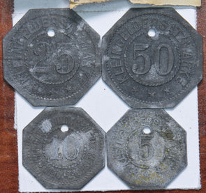 Germany 1917 50/25/10/5 Pfennig Reisholz 490301 combine shipping