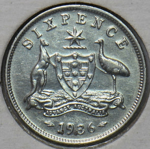 Australia 1936 6 Pence Kangaroo animal 193631 combine shipping