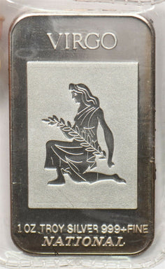 Canada 1990 's 1oz troy silver bar Virgo National Co zodiac series BU0683 combin