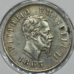 Italy 1863 50 Centesimi 296776 combine shipping
