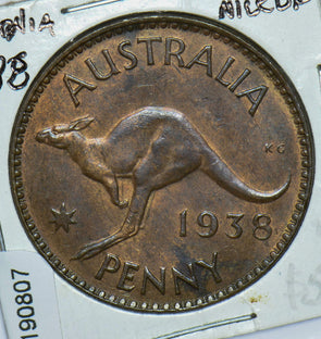 Australia 1938 Penny Kangaroo animal 190807 combine shipping