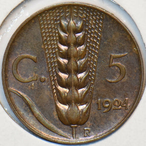 Italy 1924 R 5 Centesimi 151388 combine shipping