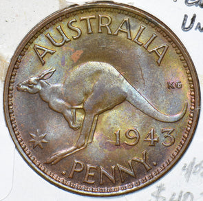 Australia 1943 Penny Kangaroo animal  291263 combine shipping