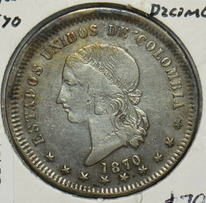 Colombia 1870 5 Decimos C0401 combine shipping
