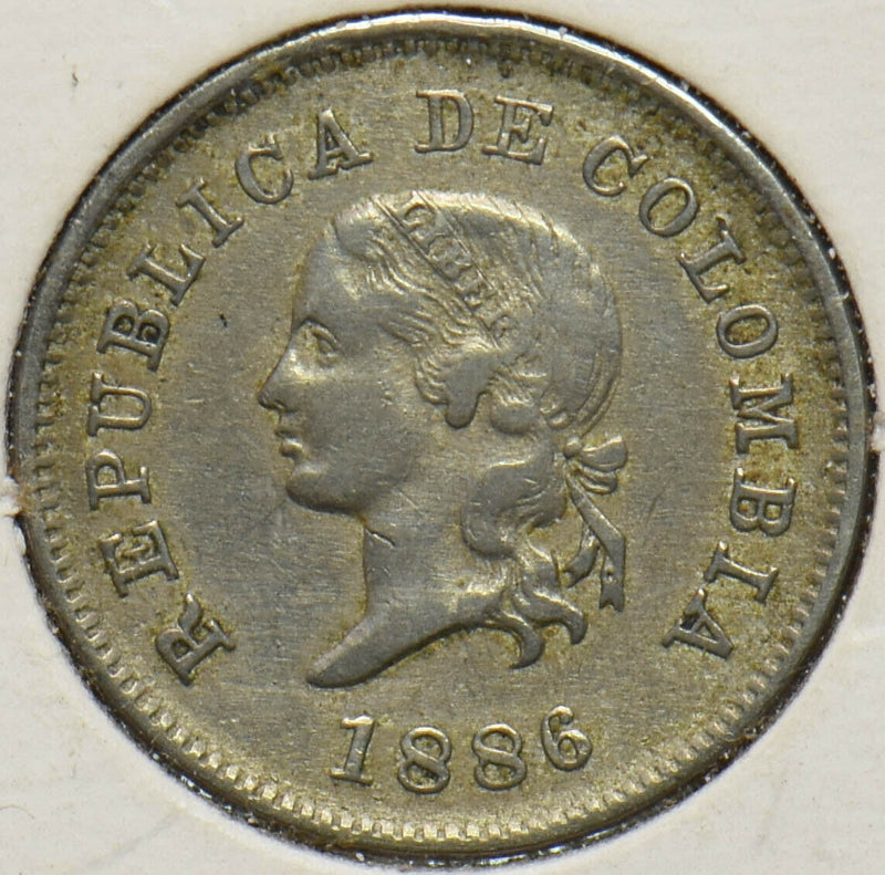 Colombia 1886 5 Centavos 293489 combine shipping