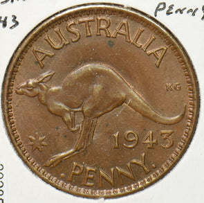 Australia 1943 Georgivs VI Penny Kangaroo animal 292859 combine shipping