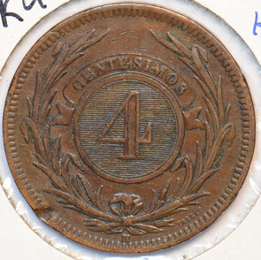 Uruguay 1869 H 4 Centesimos 295928 combine shipping