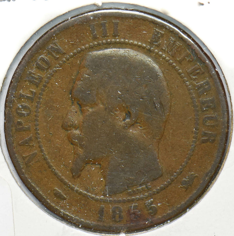 France 1855 10 Centimes Eagle animal Napoleon III 902111 combine shipping