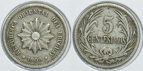 Uruguay 1909 5 Centesimos 241039 combine shipping