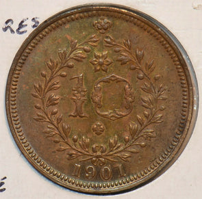 Portugal 1901 10 Reis Azores. One year type 490777 combine shipping