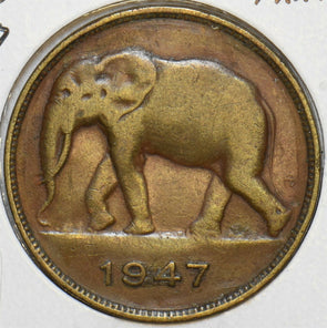 Belgium Congo 1947 5 Francs Elephant animal 240389 combine shipping