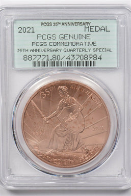 2021 Medal PCGS COMMEMORATIVE 35TH ANNIVERSARY QUARTERLY SPECIAL PC1207 combine