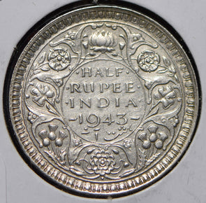 British India 1943 1/2 Rupee  150127 combine shipping