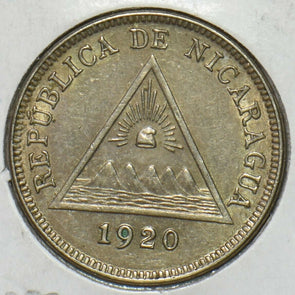 Nicaragua 1920 5 Centavos AU-UNC N0222 combine shipping