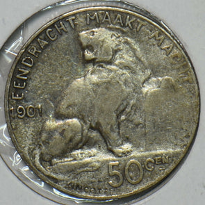 Belgium 1901 50 Centimes Lion animal 151681 combine shipping