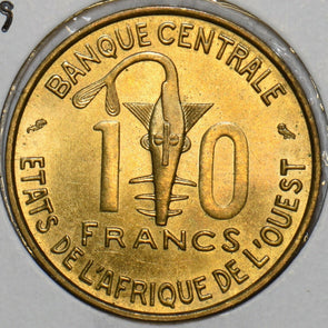 West African States 1959 10 Francs Gazelle animal French 196778 combine shipping