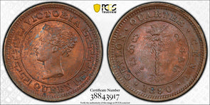 Ceylon 1890 1/4 Cent PCGS MS64RD rare in red PC0875 combine shipping