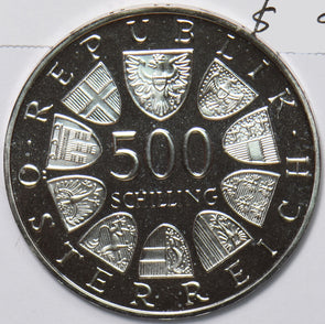 Austria 1983 500 Schilling Proof Pope visit John Paul II A0095 combine shipping