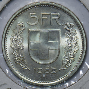 Switzerland 1969 5 Francs 193609 combine shipping