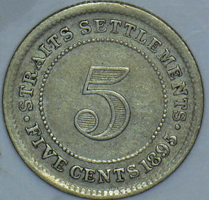 Straits Settlements 1895 Queen Victoria 5 Cents 290534 combine shipping