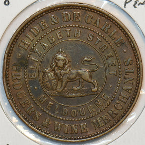 Australia 1858 Penny Token Hide & De Carle AU0085 combine shipping