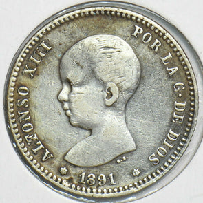 Spain 1891 Peseta 298133 combine shipping