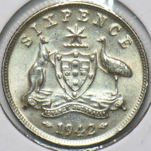 Australia 1942 6 Pence Kangaroo animal Ostrich Georgivs VI 902075 combine shippi