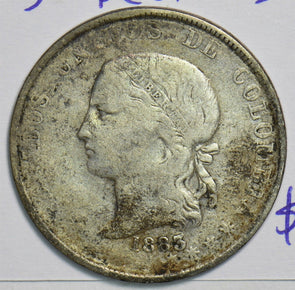 Colombia 1883 5 Decimos 491381 combine shipping