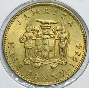 Jamaica 1964 1/2 Penny 153854 combine shipping