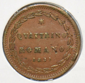 Vatican 1831 R Quattrino Papal States. Romano 490869 combine shipping