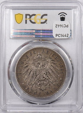 German States 1895 E 5 Mark Eagle animal PCGS XF 40 Saxony J-125 PC1442 combine