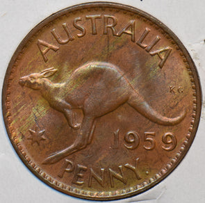 Australia 1959 Penny Kangaroo animal 240022 combine shipping