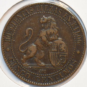 Spain 1870 5 Centimos Lion animal 294858 combine shipping